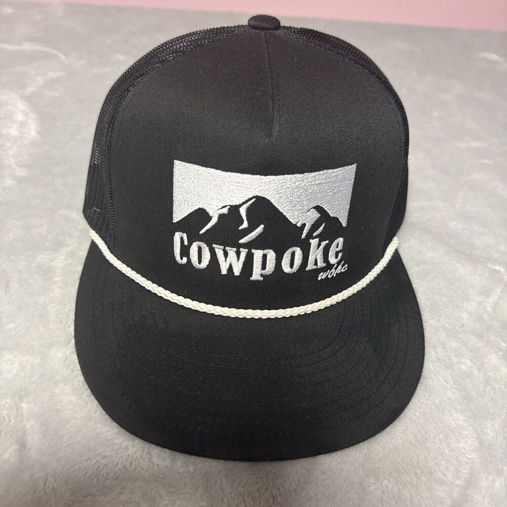 Whiskey Bent Hat Co Cowpoke Cowboy Killer Black Trucker Strap Snapback Cap OS